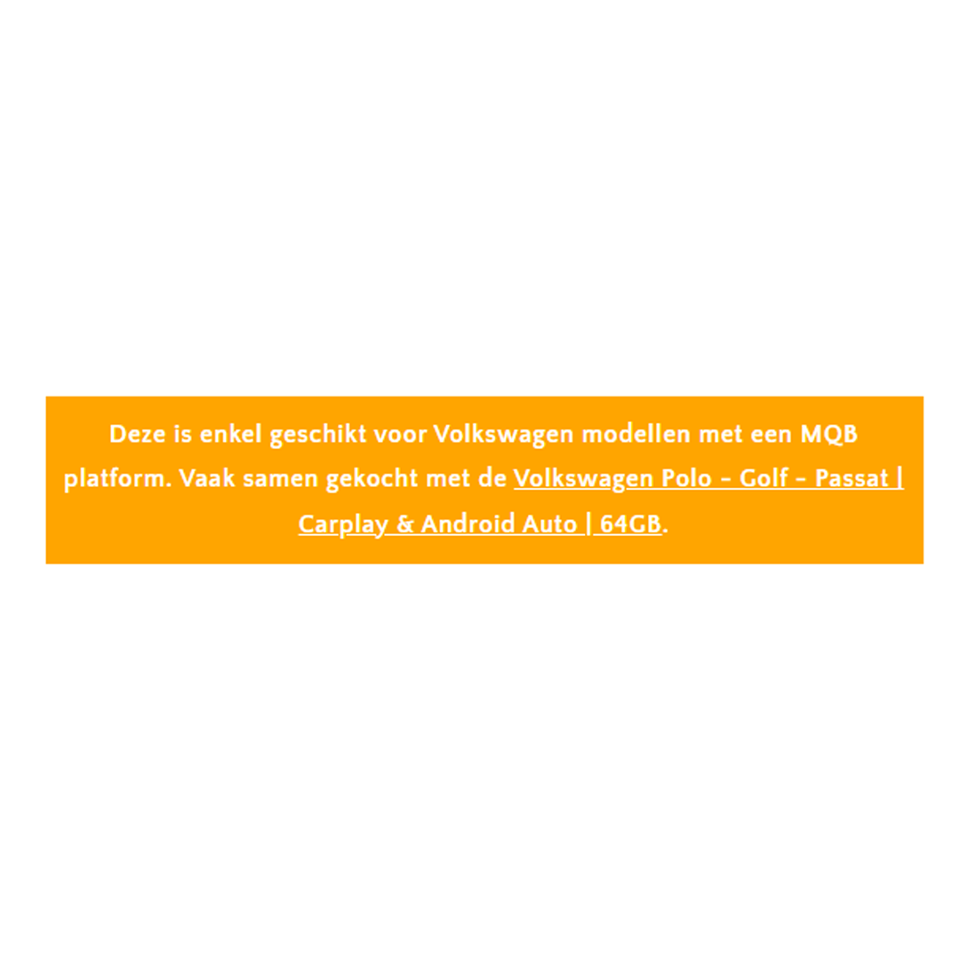 MQB - verloop iso - Android autoradio - Volkswagen auto