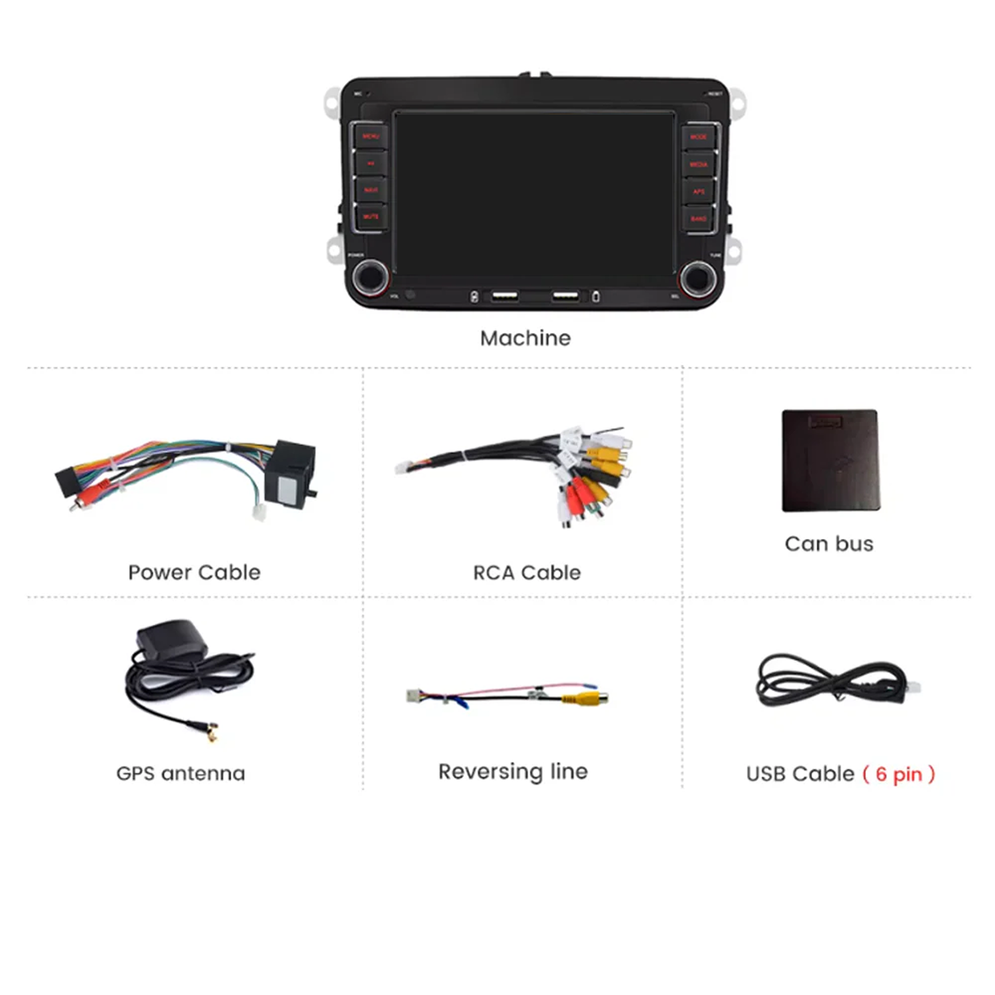 Volkswagen voor Polo - Golf - Caddy |H270 | Carplay & Android Auto | 64GB