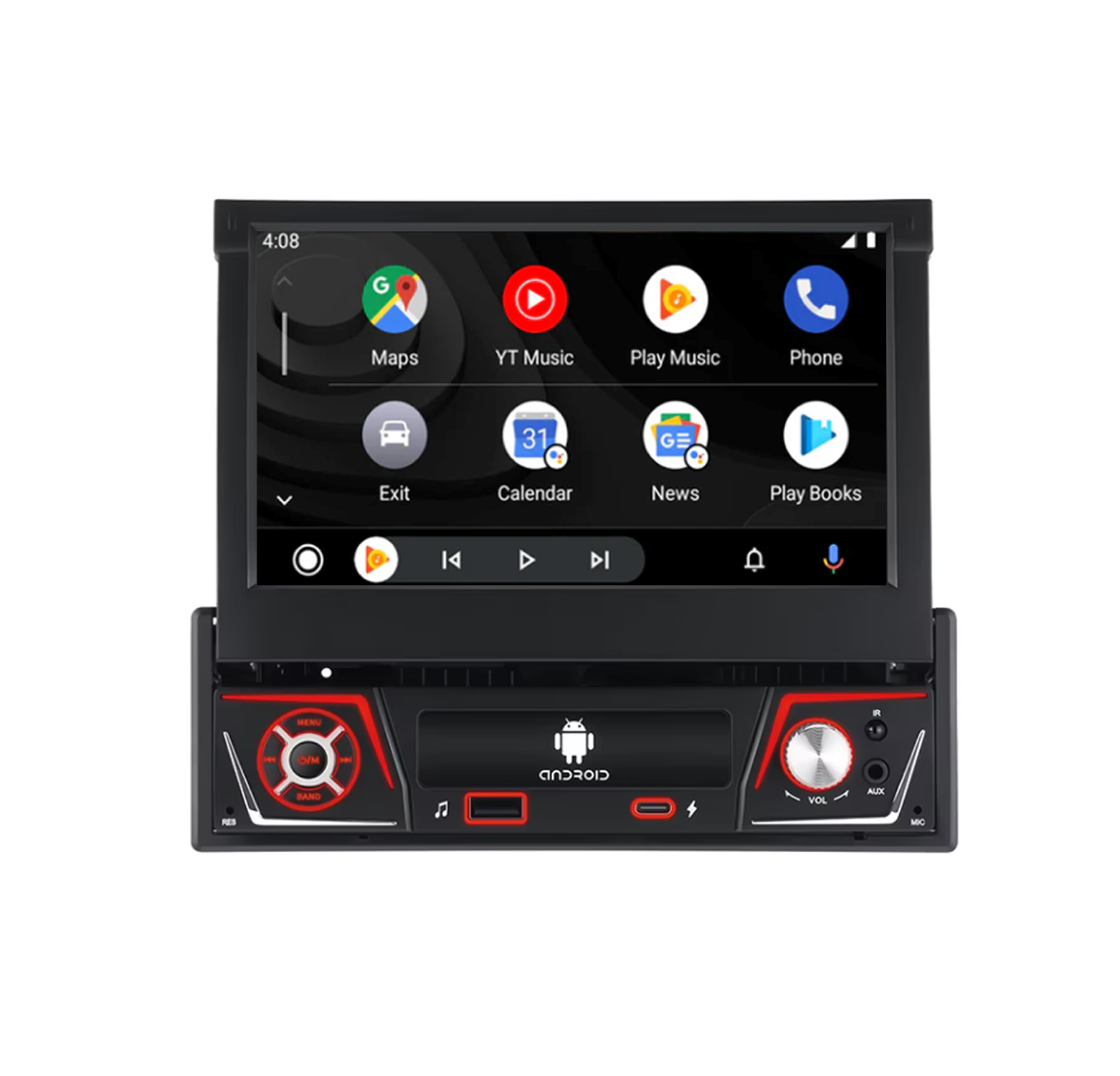 1 DIN ausklappbares CarPlay-System | Universell | CarPlay und Android Auto
