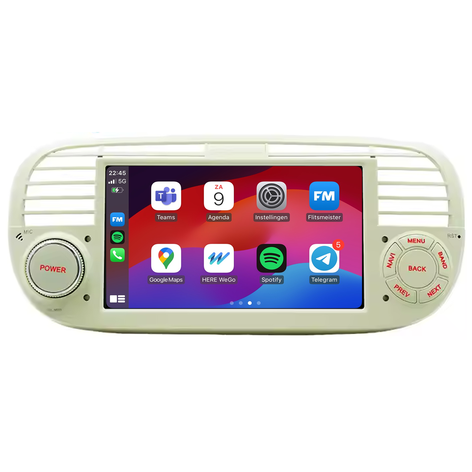 Système radio de navigation Fiat 500 | Carplay et Android Auto 2007 à 2015