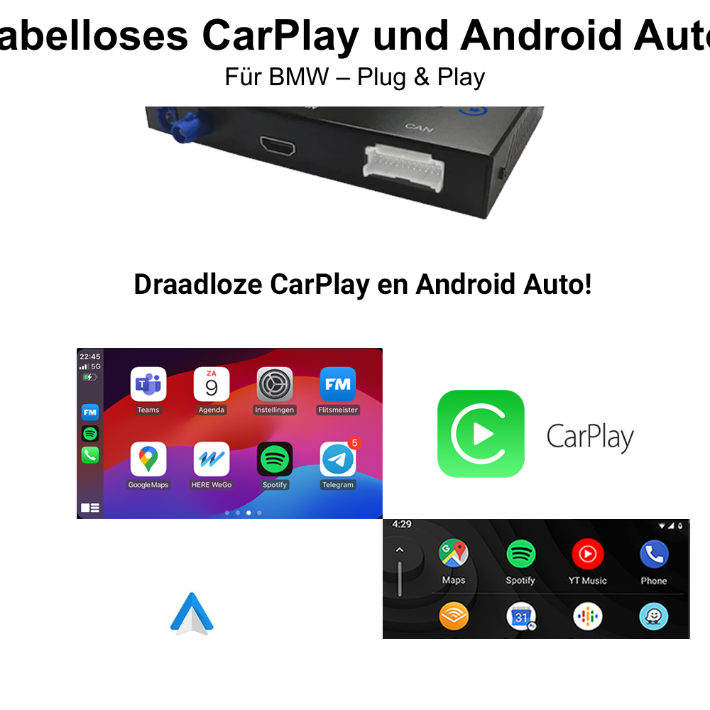 [de] Kabelloses CarPlay und Android Auto! | Für BMW – Plug & Play