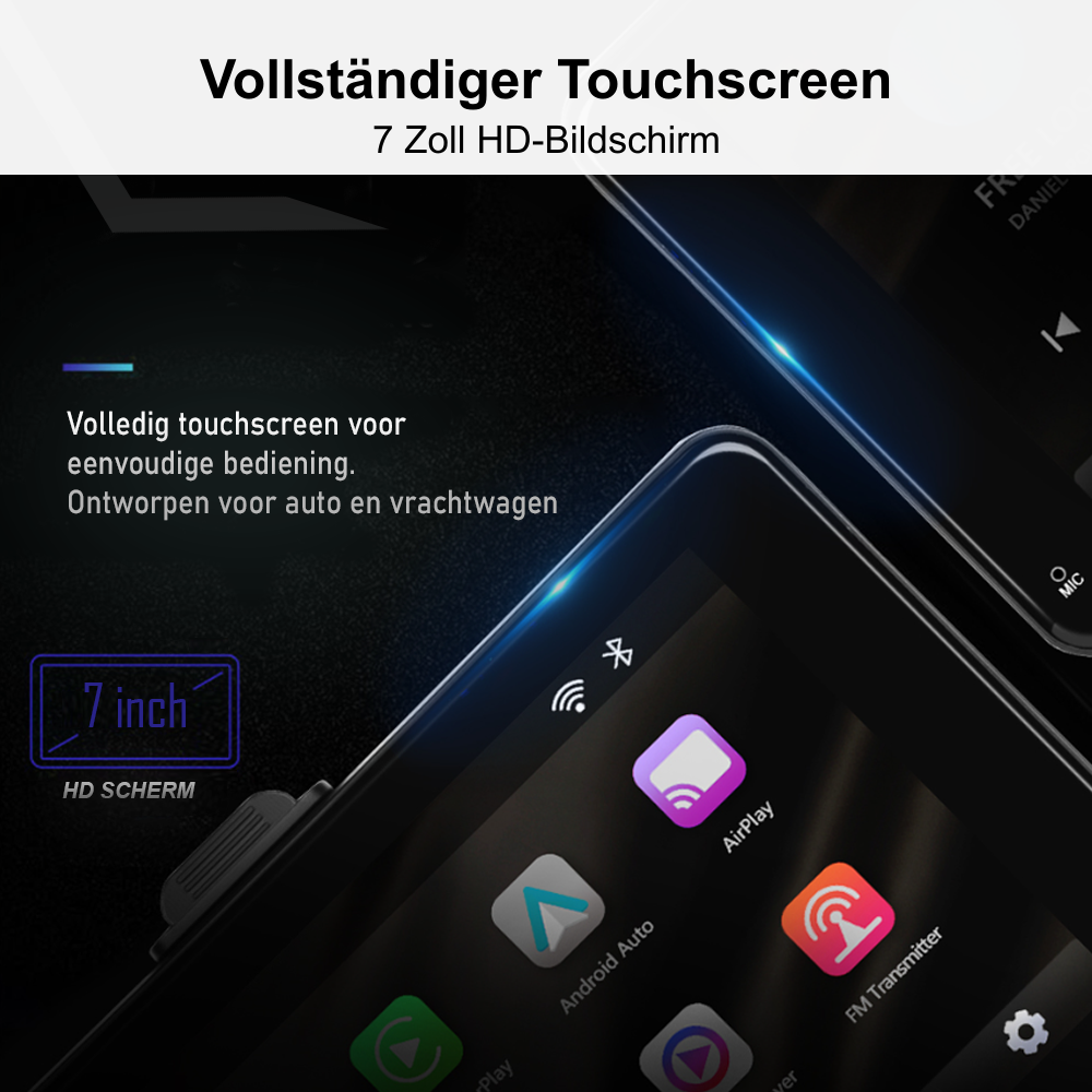 [de] Vollständiger Touchscreen | 7 Zoll HD-Bildschirm | PKW & LKW