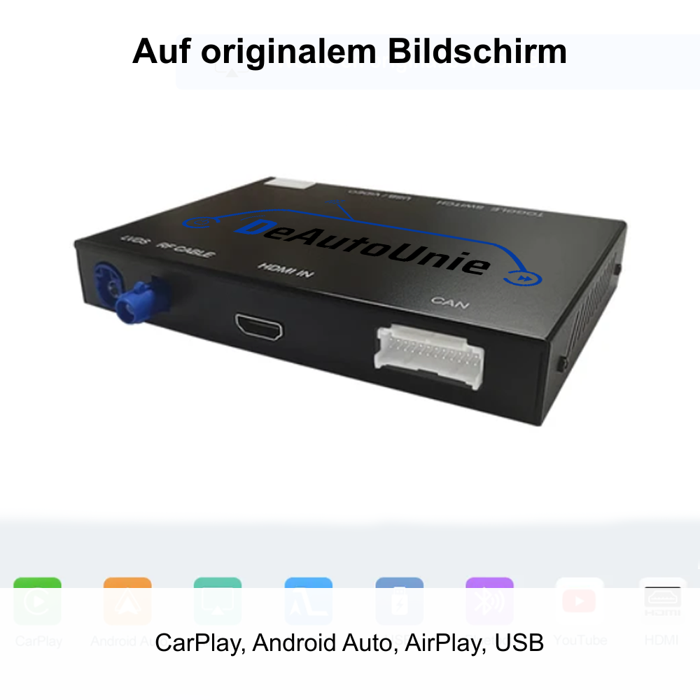 [de] Auf originalem Bildschirm | CarPlay, Android Auto, AirPlay, USB