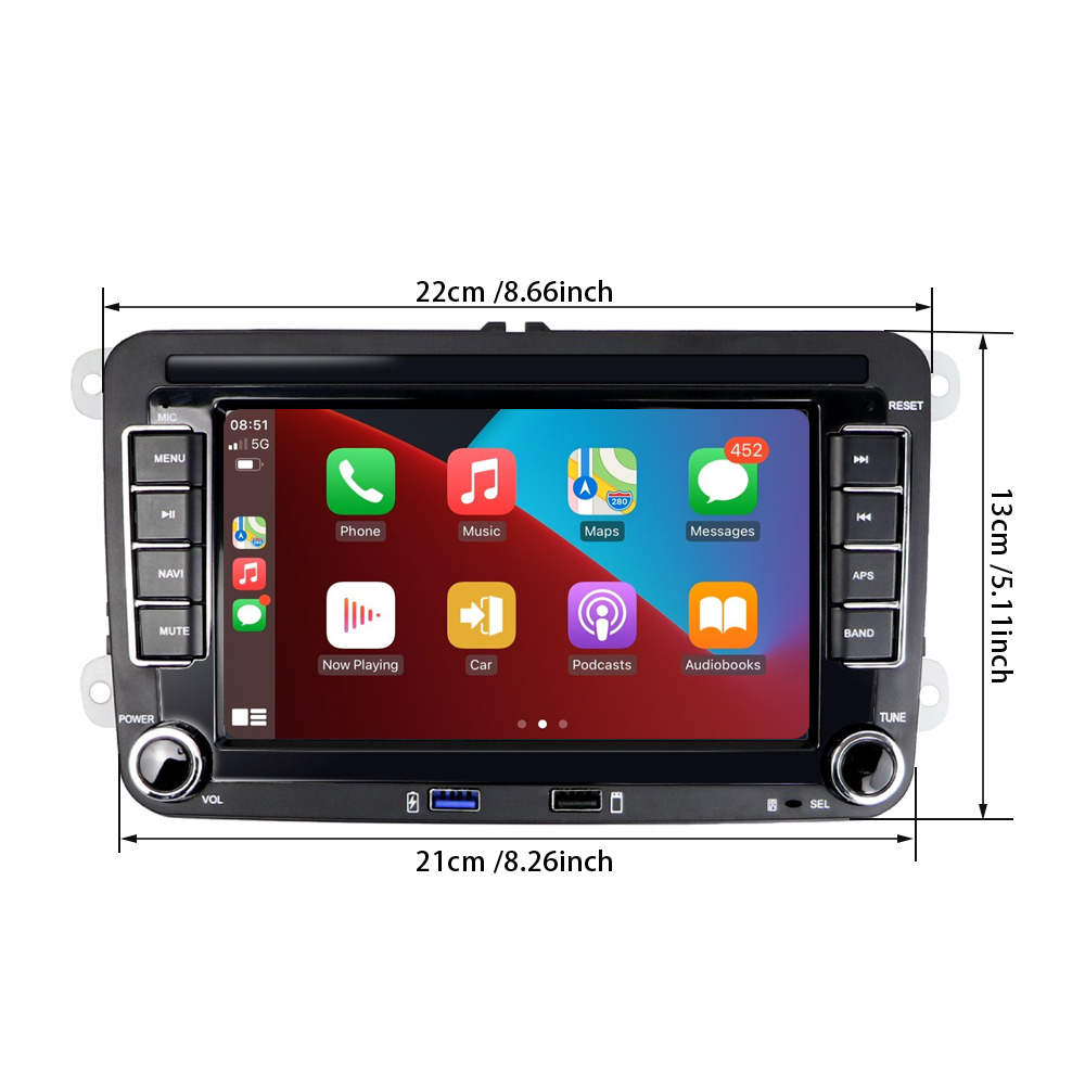 Volkswagen voor Polo Golf Caddy H270 Carplay Android Auto 6